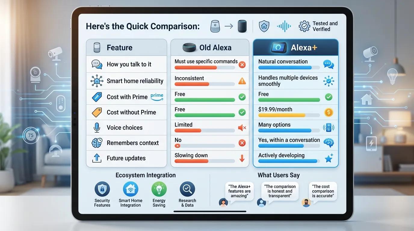 Alexa plus vs Old Alexa Quick Comparison Chart