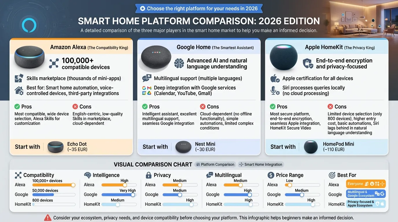 Amazon Alexa vs Google Home vs Apple HomeKit. | Smart Home Ahead Amazon Alexa vs Google Home vs Apple HomeKit.