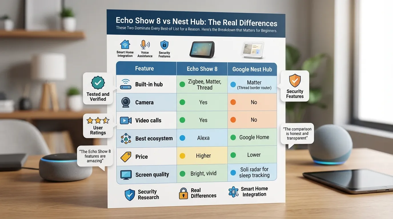 Echo Show 8 vs Nest Hub Difference Comparison
