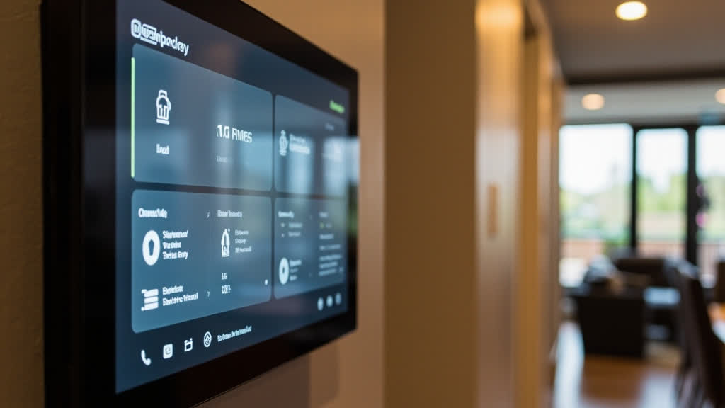 Smart home control panel mounted on wall