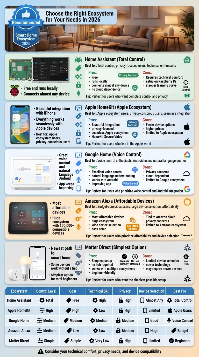 smart home ecosystem comparison chart