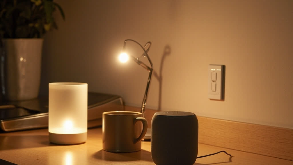 Smart speaker on kitchen counter