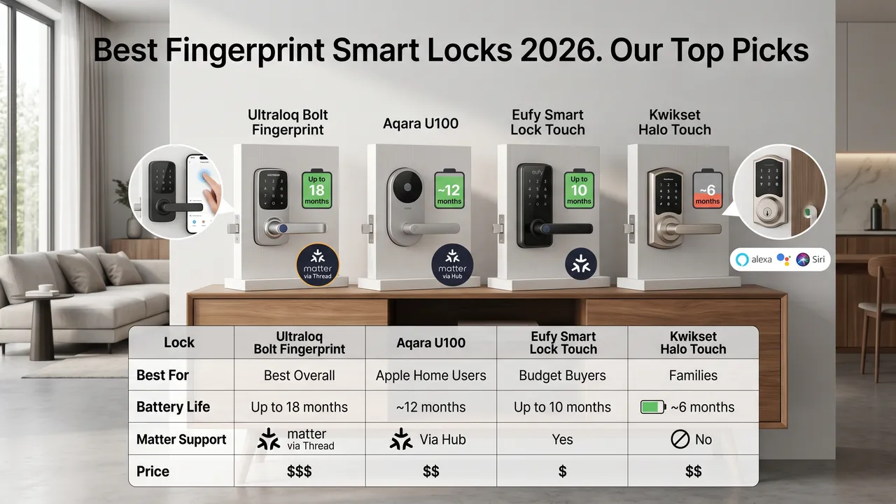 Best Fingerprint Smart Locks 2026 Comparison Chart