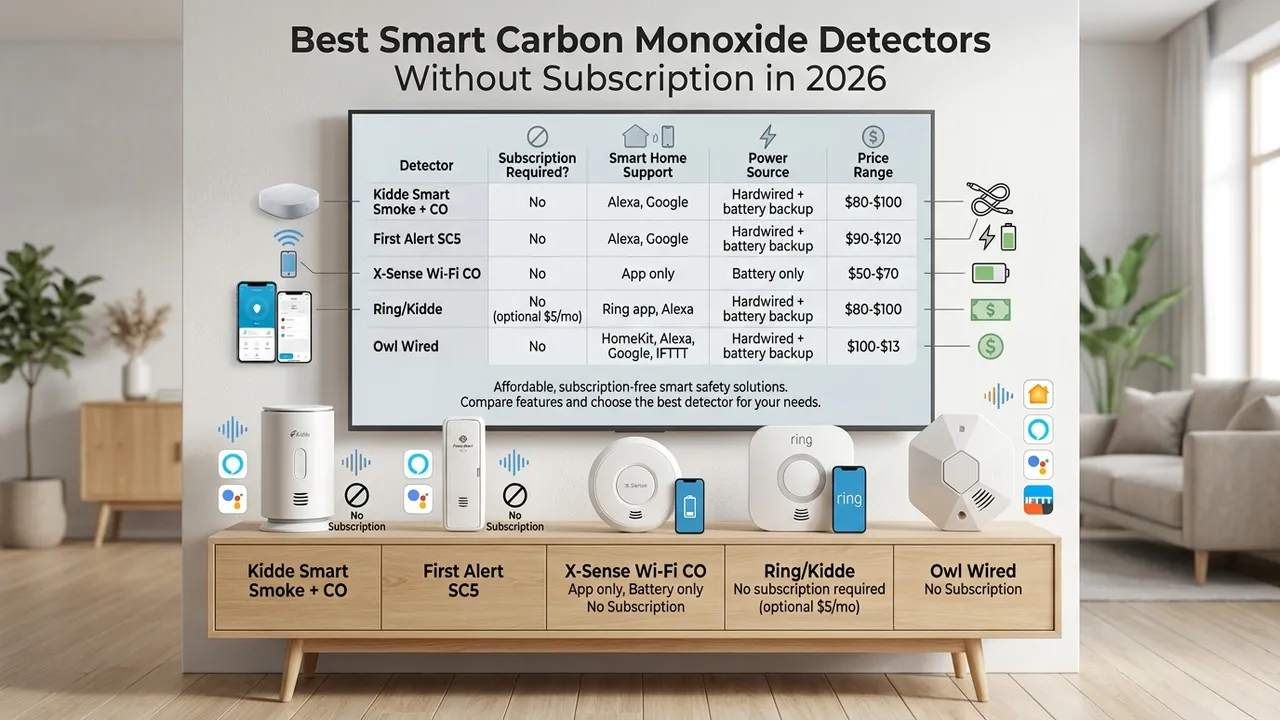 Best Smart Carbon Monoxide Detectors Without Subscription in 2026