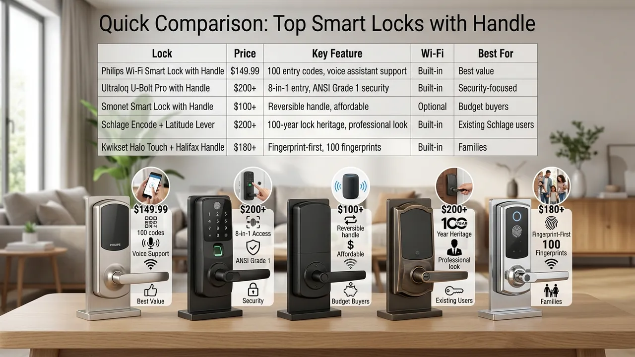 Best Smart Lock with Handle 2026 Comparison Chart