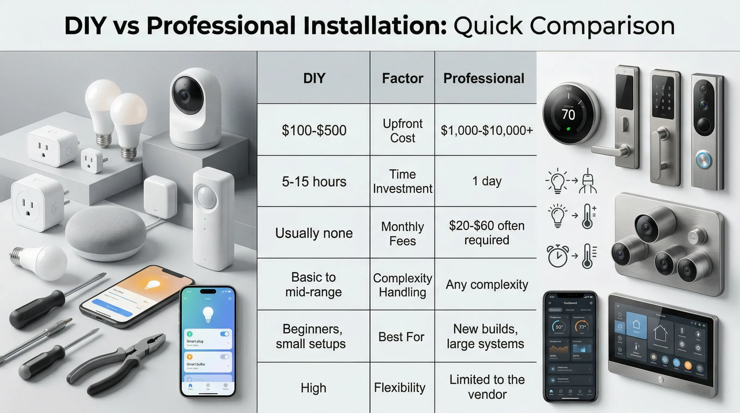 DIY vs Professional Installation Quick Comparison | Smart Home Ahead DIY vs Professional Installation Quick Comparison