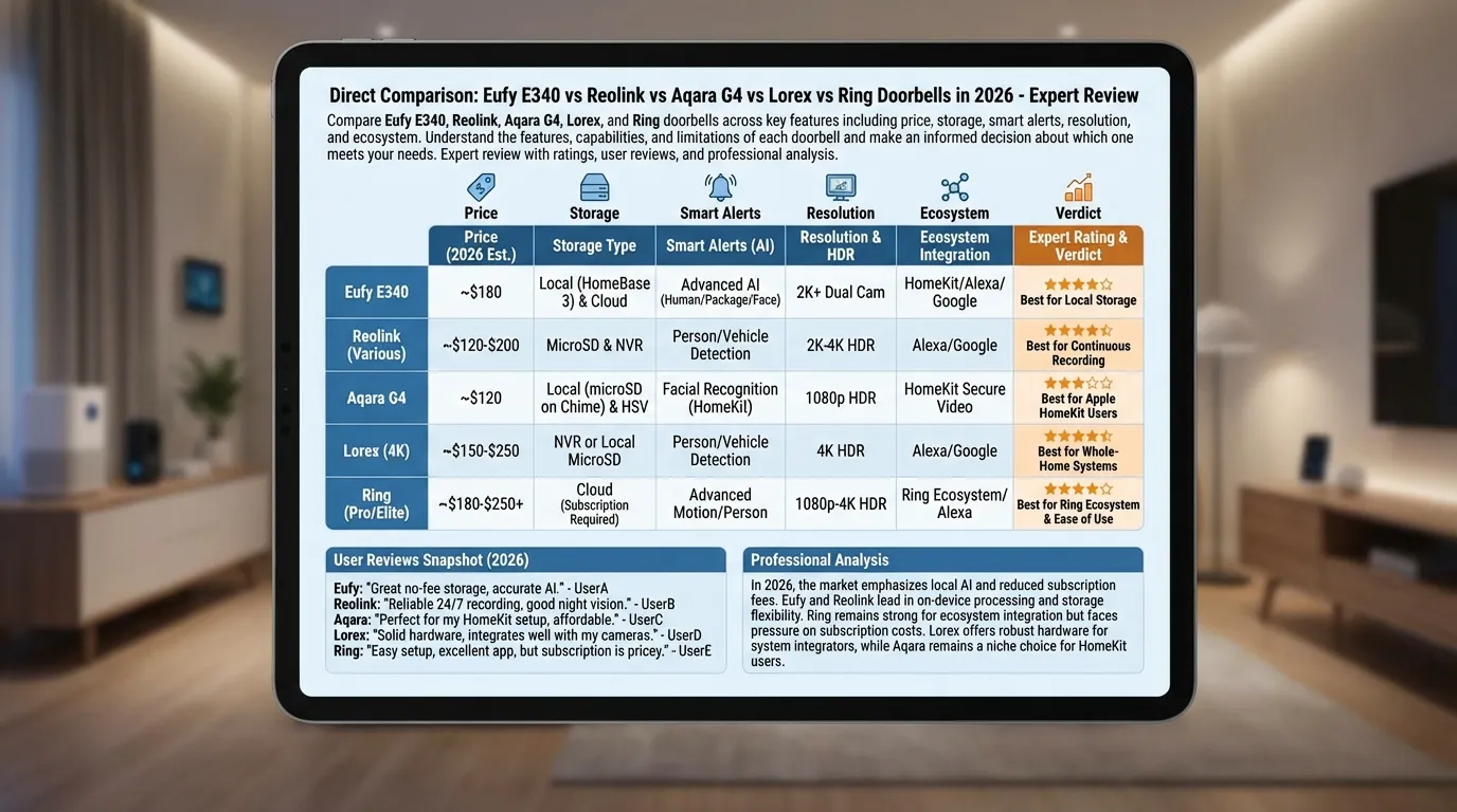 Eufy vs Reolink vs Aqara vs Lorex vs Ring Comparison Chart | Smart Home Ahead Eufy vs Reolink vs Aqara vs Lorex vs Ring Comparison Chart