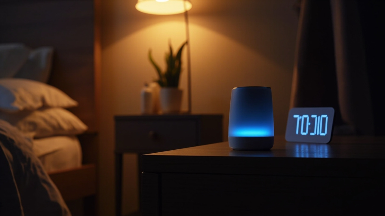 smart speaker in a bedroom smart speaker in a bedroom