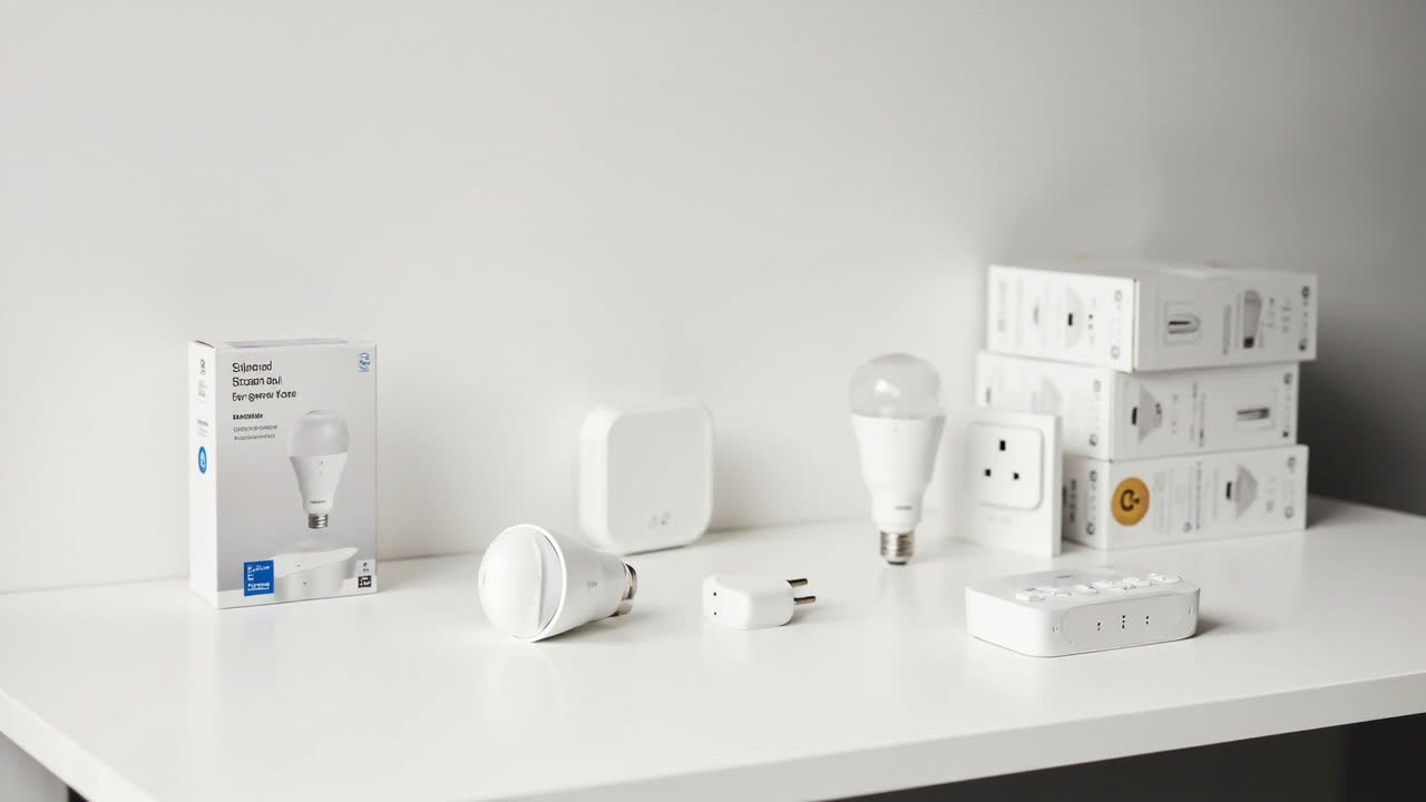 IKEA smart home devices on desk
